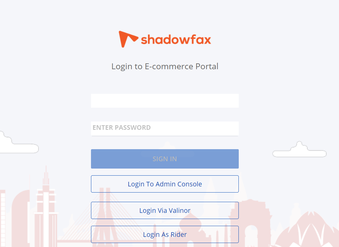 shadowfax e-commerce login