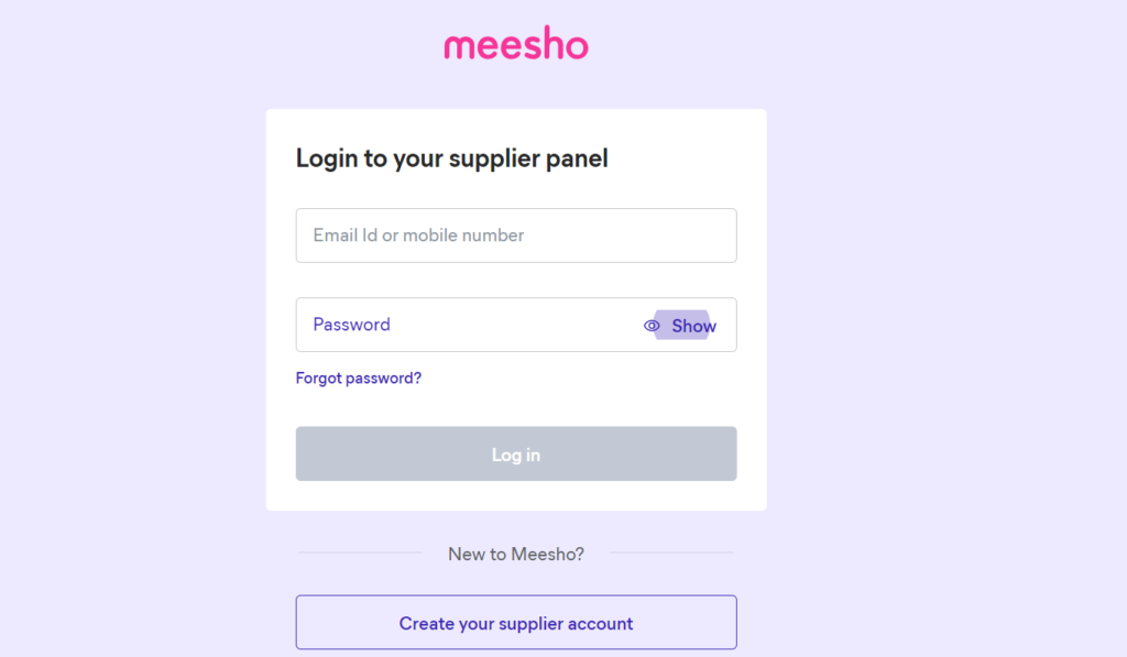 meesho seller login