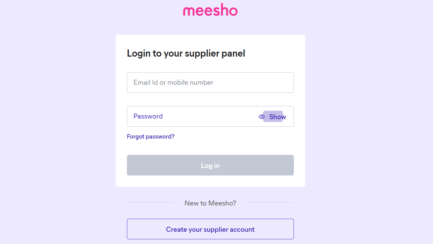 meesho seller login